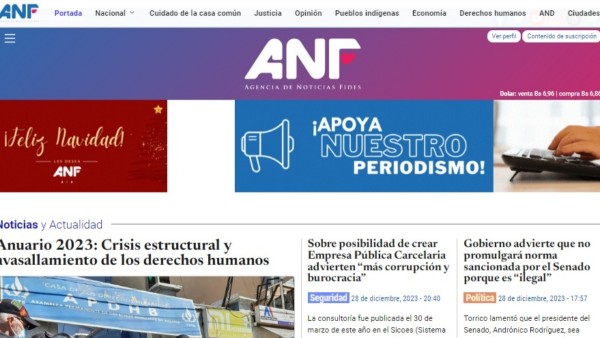 Portal web de la ANF.