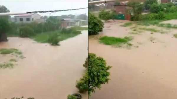Calles inundadas de Trinidad. Foto: Captura de video de redes sociales