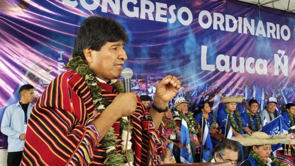 Evo Morales en el congreso de Lauca Ñ, Cochabamba. Foto: Internet