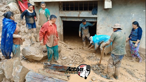 La comunidad Las Mercedes, en los Yungas, fue afectada por la mazamorra. Foto: Radio Activa.