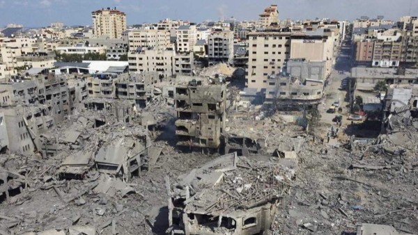 La Franja de Gaza tras bombardeos israelíes.
