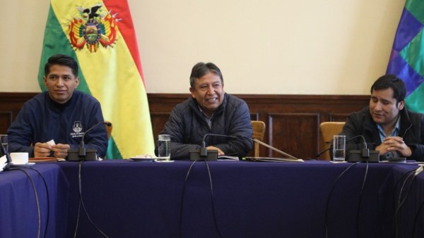 Rodríguez, Choquehuanca y Huaytari en una anterior reunión. Foto: Internet