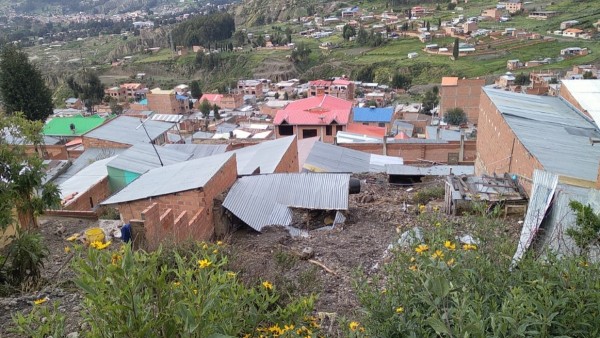 Casas afectadas por la mazamorra en Achocalla. Foto: RRSS