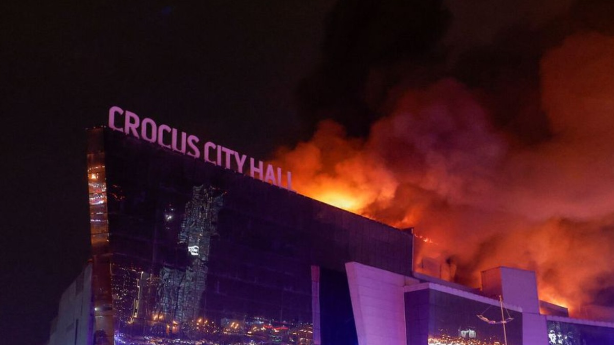 Incendio en la sala de conciertos Crocus City Hall.