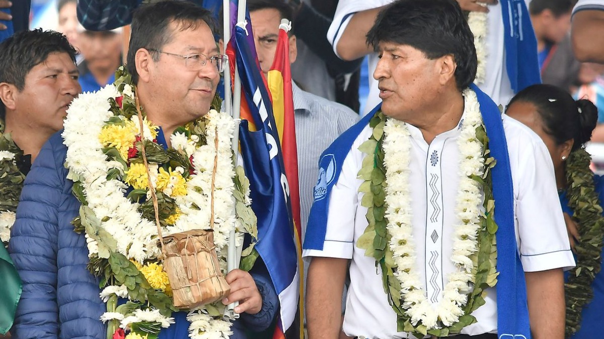 Luis Arce y Evo Morales. Foto: Lanetaneta