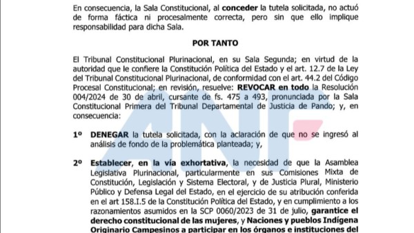 TCP Revoca Resolución De Pando Y Dispone Que Las Elecciones Judiciales ...