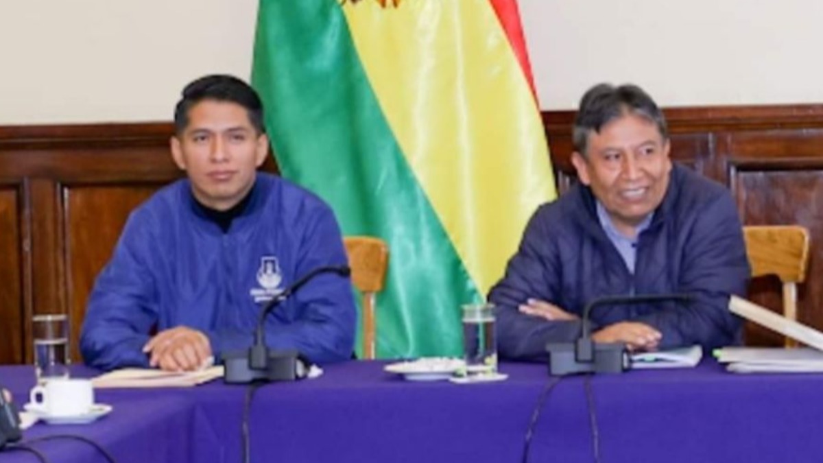 Presidente del Senado, Andrónico Rodríguez y el vicepresidente, David Choquehuanca. Foto: Internet