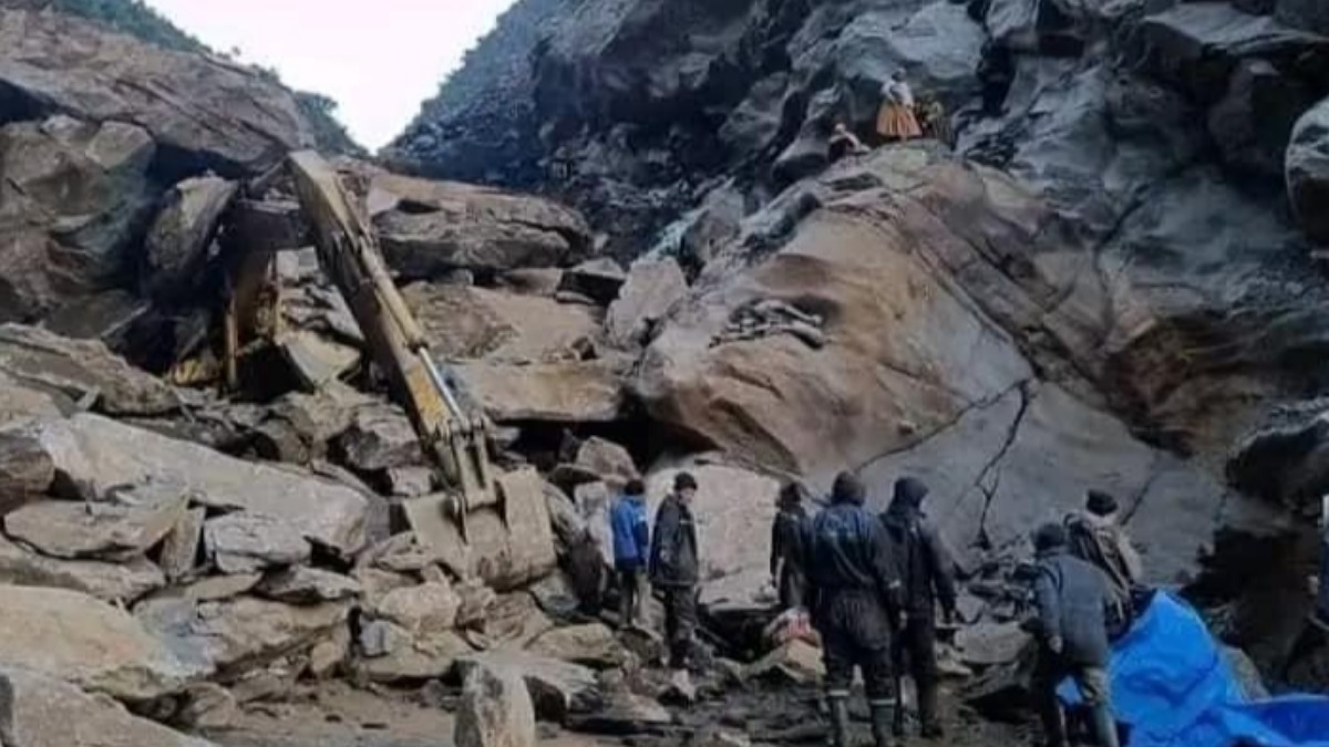 Derrumbe  de una mina en Sorata. Foto: Redes