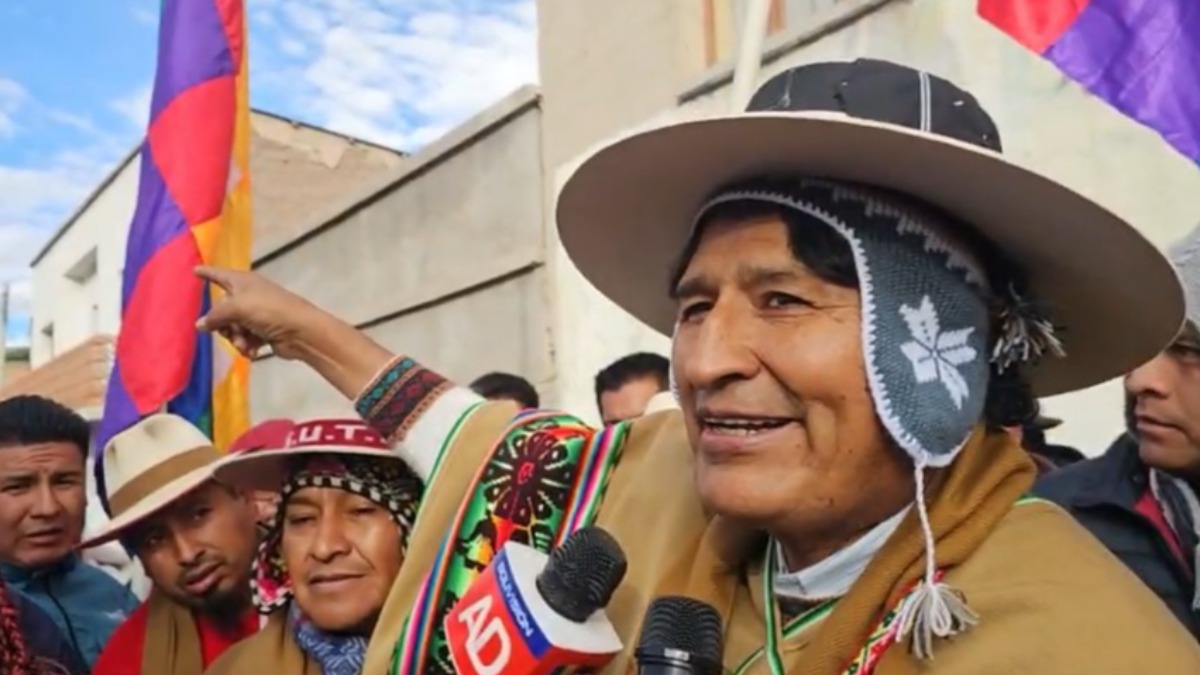 Expresidente Evo Morales en Oruro. Foto: Captura