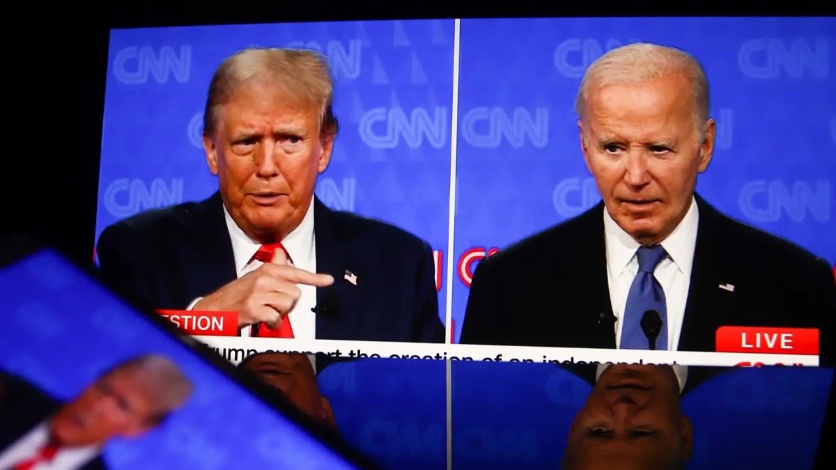 Imagen del debate entre Donald Trump y Joe Biden.