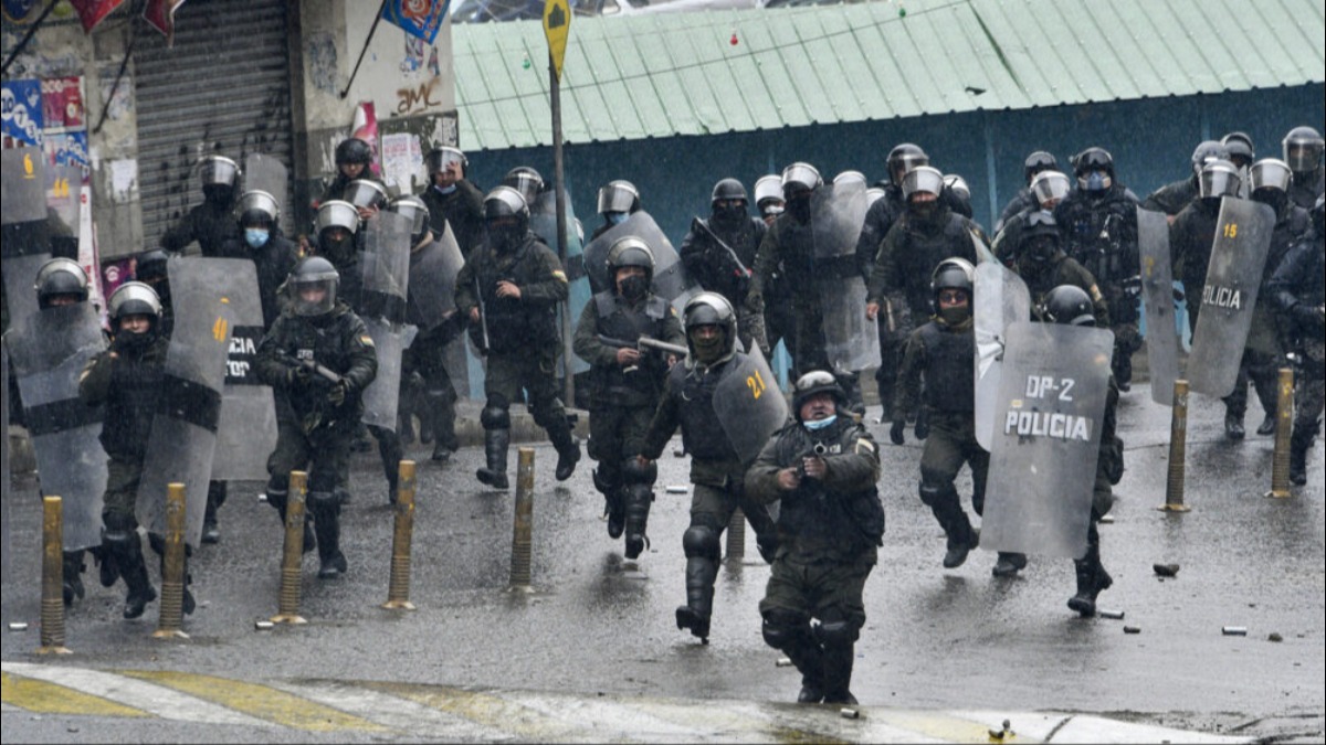 Integrantes de la Policía Boliviana durante un conflicto social. Foto: Internet