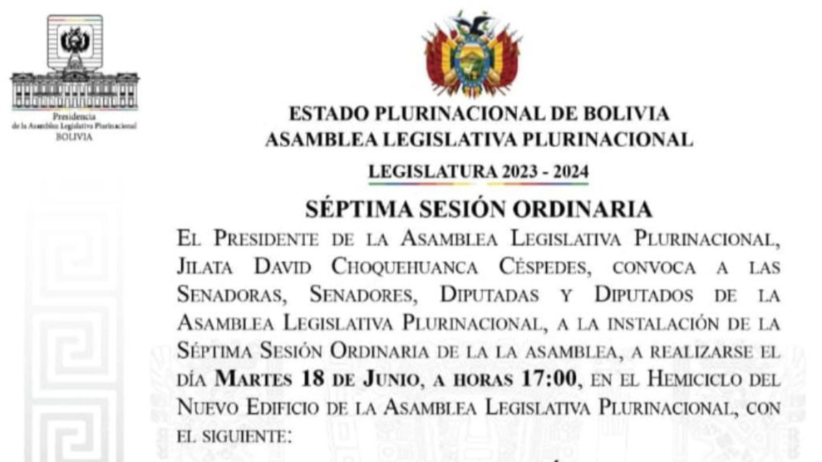 La Séptima Sesión Ordinaria ya fue convocada por Andrónico Rodríguez.