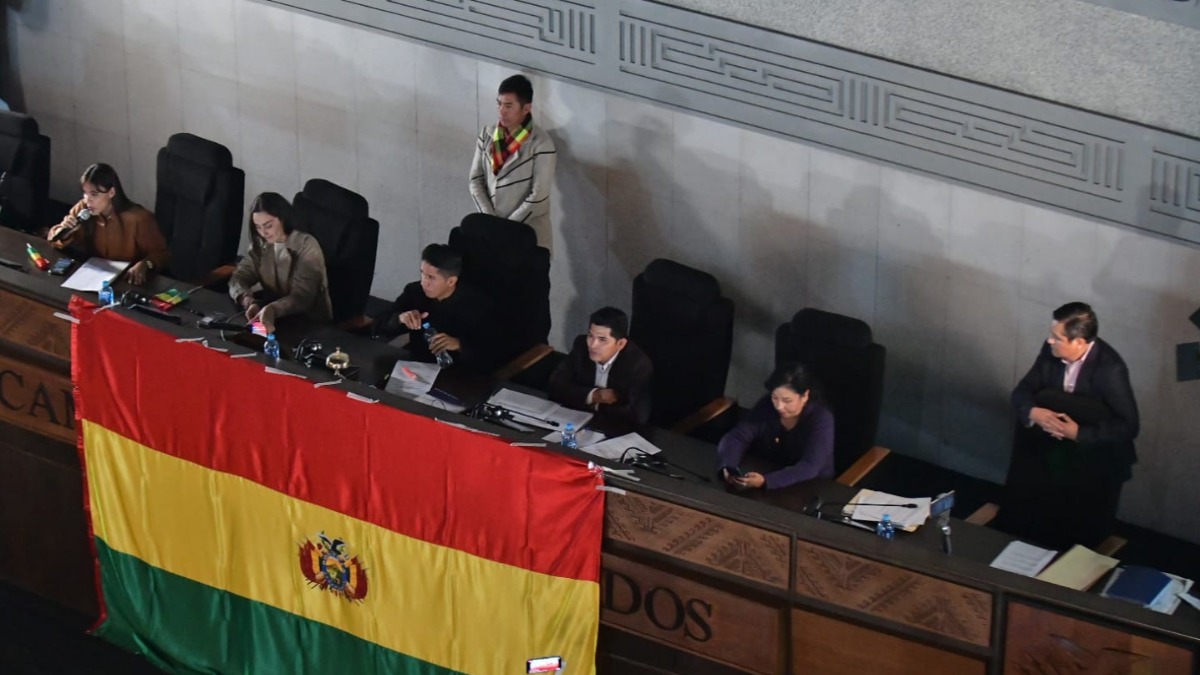 La sesión presidida por Andrónico Rodríguez. Foto: senado