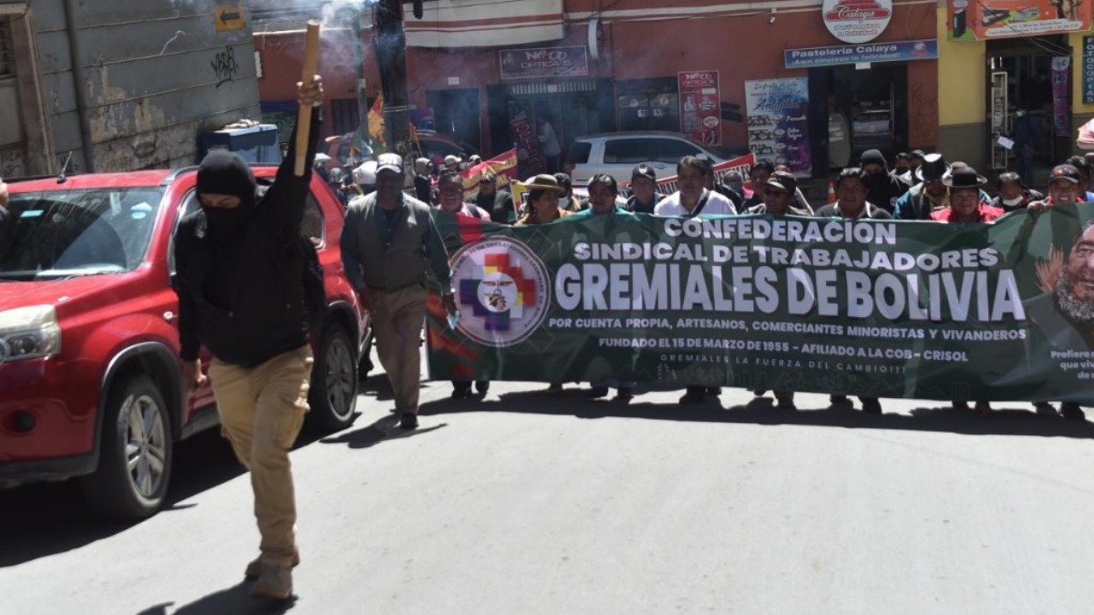 Marcha de gremiales de Bolivia. Foto: Internet