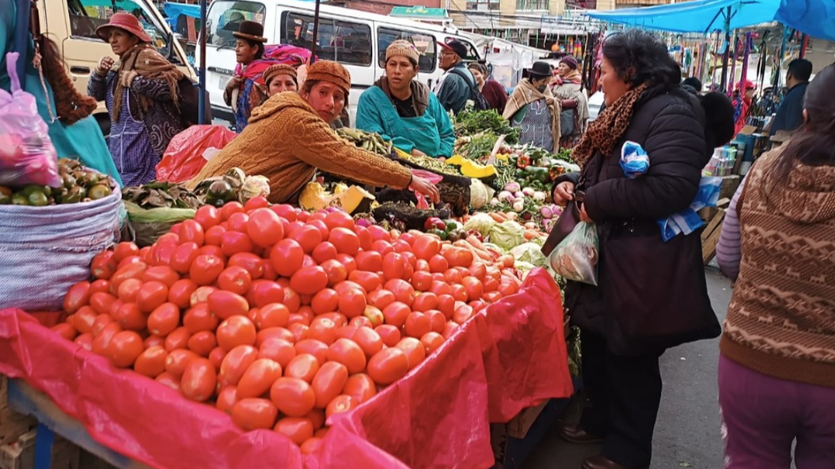 Un puesto de venta de verduras en la zona Garita de Lima. Foto: ANF