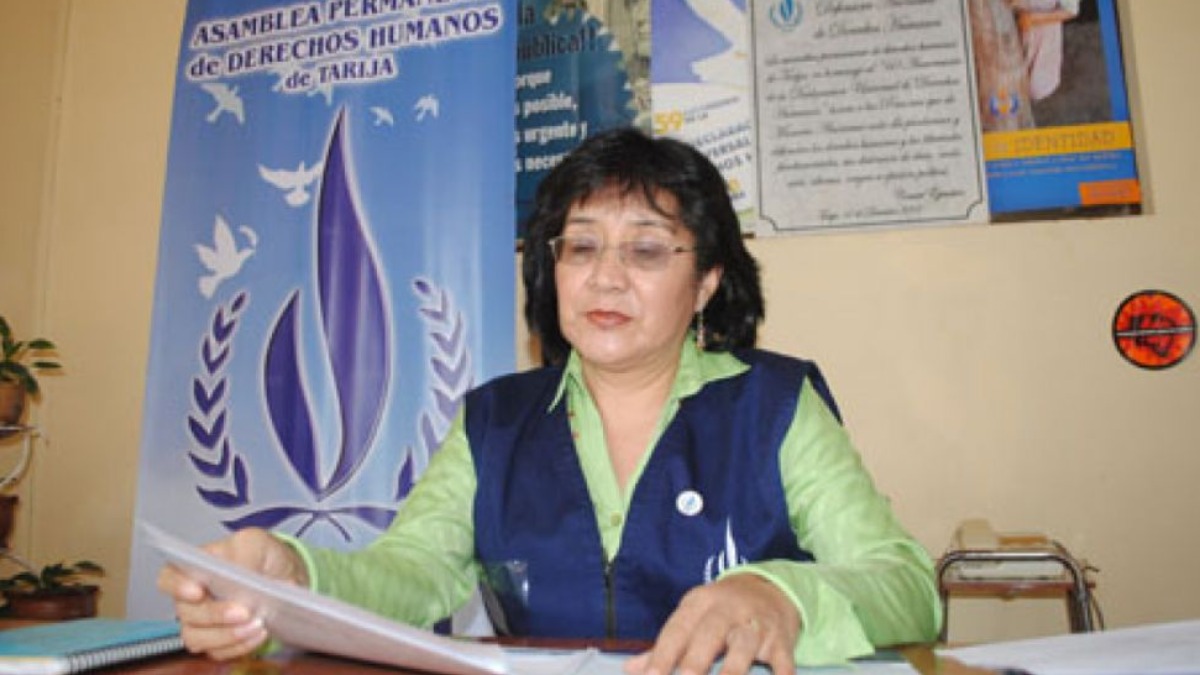 Vicepresidenta de la APDHB, Yolanda Herrera.