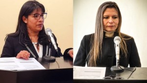 Fiscales departamentales de Potosí, Roxana Choque, y de Tarija, Sandra Gutiérrez. Foto: ANF