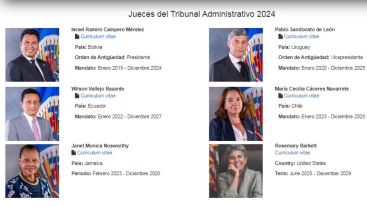 Composición del Tribunal Administrativo de la OEA