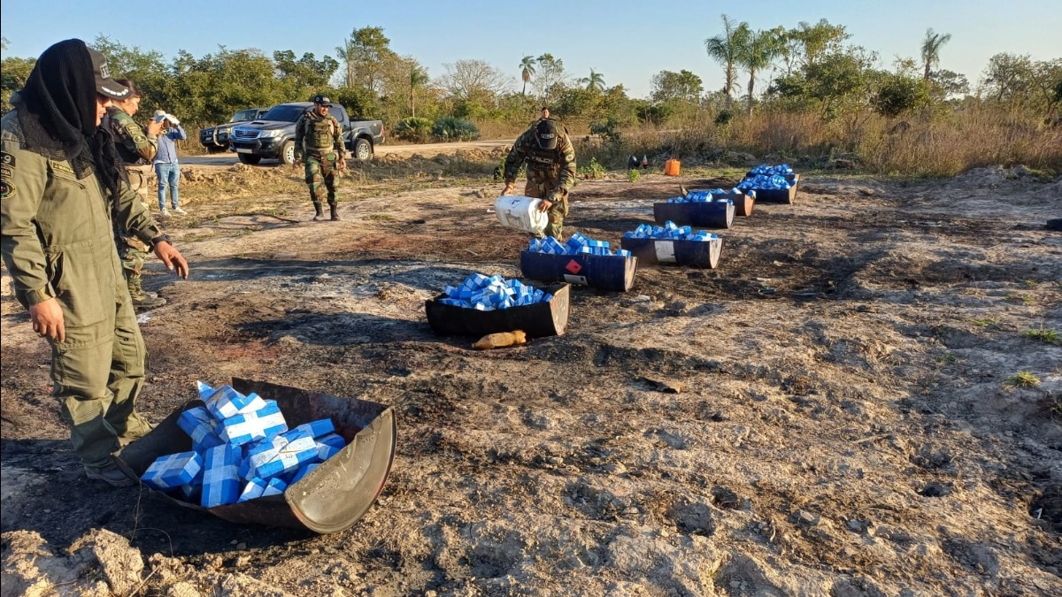 Destrucción de cocaína en Trinidad. Foto: FELCN