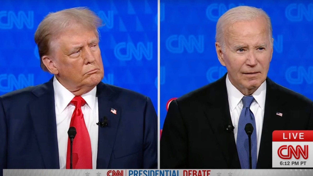 Donald Trump y Joe Biden durante un debate en CNN.