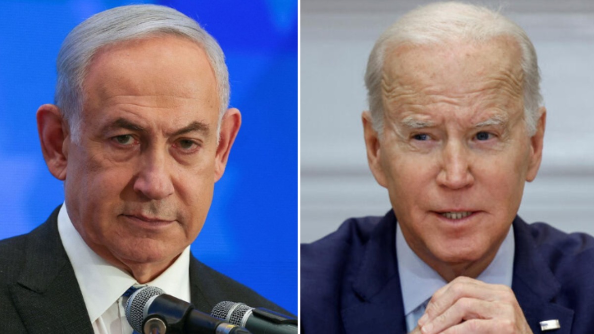 El primer ministro de Israel, Benjamin Netanyahu, y el presidente de EEUU, Joe Biden.