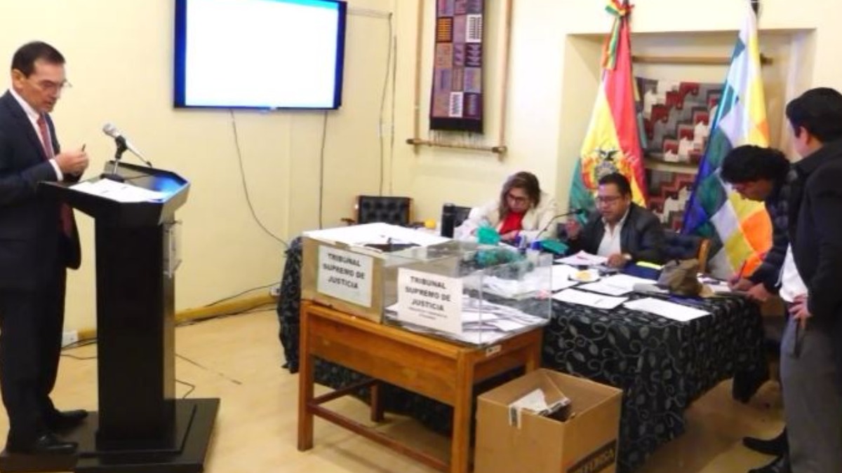 Evaluación oral de los postulantes al Órgano Judicial. Foto: Captura