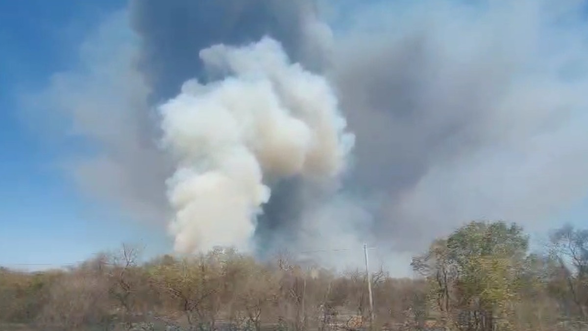 Incendio en el  Área Protegida de Tucabaca. Foto: Captura