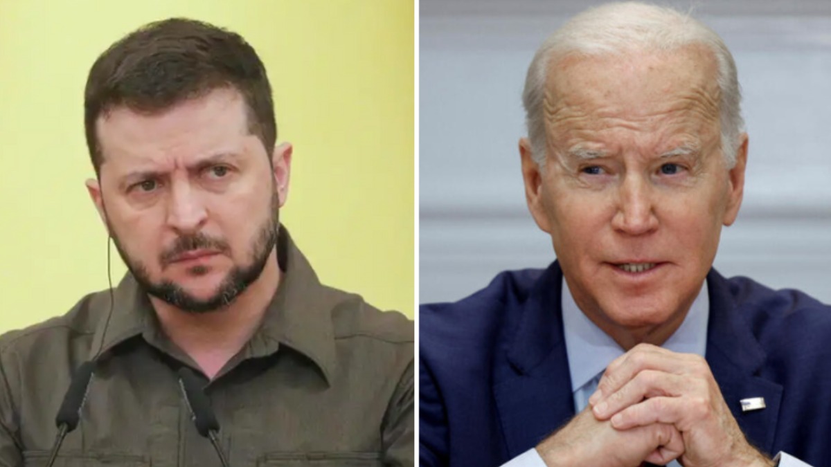 Los presidente de Ucrania, Volodimir Zelensky, y de EEUU, Joe Biden.