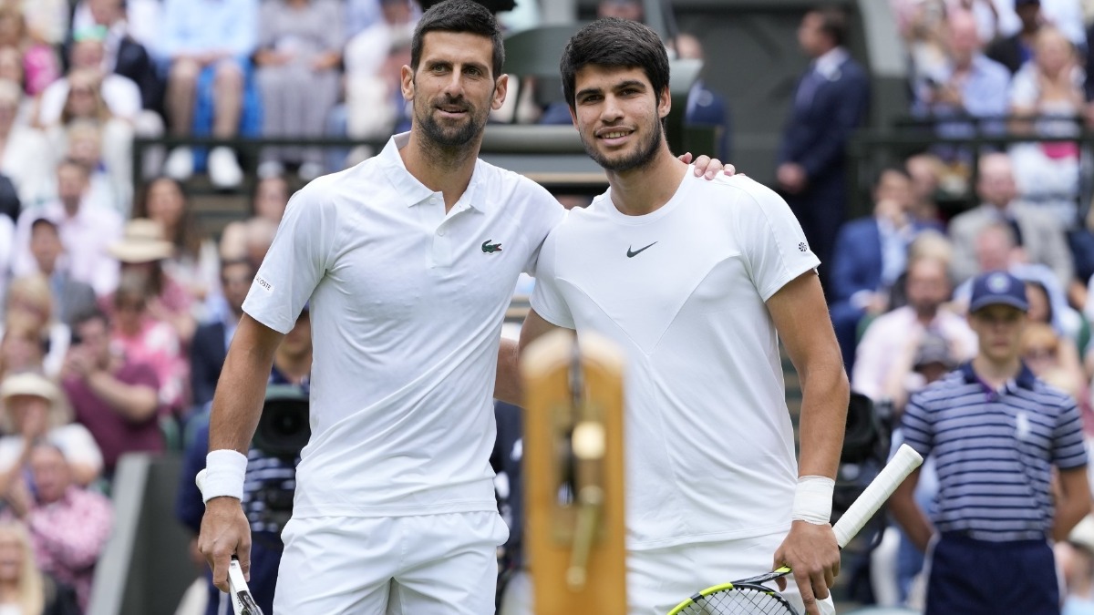 Los tenistas Novak Djokovic y Carlos Alcaraz.