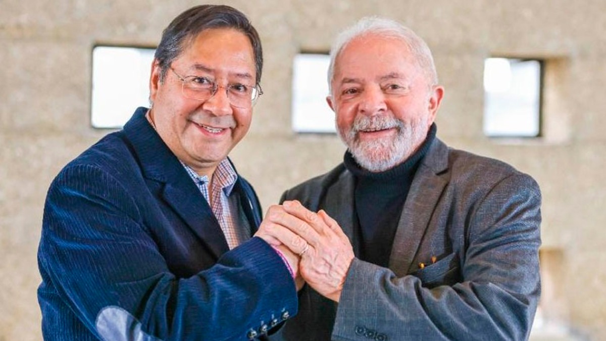 Luis Arce y Lula Da Silva. Foto: ABI