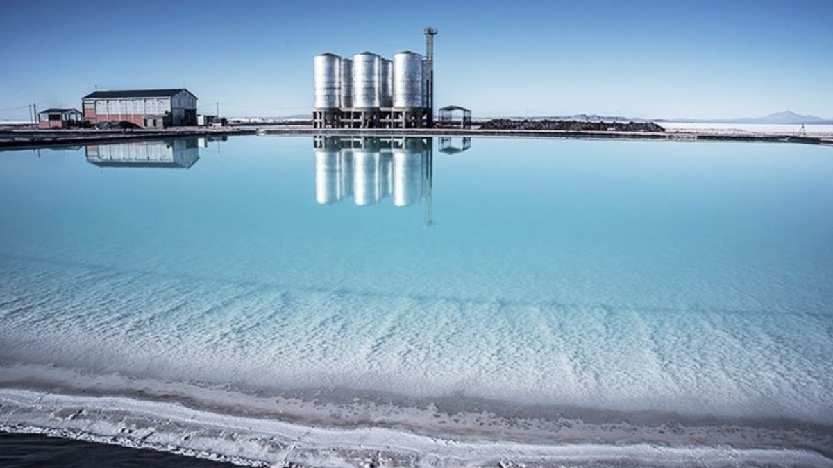 Planta industrial de litio en el Salar de Uyuni. Foto: ABI