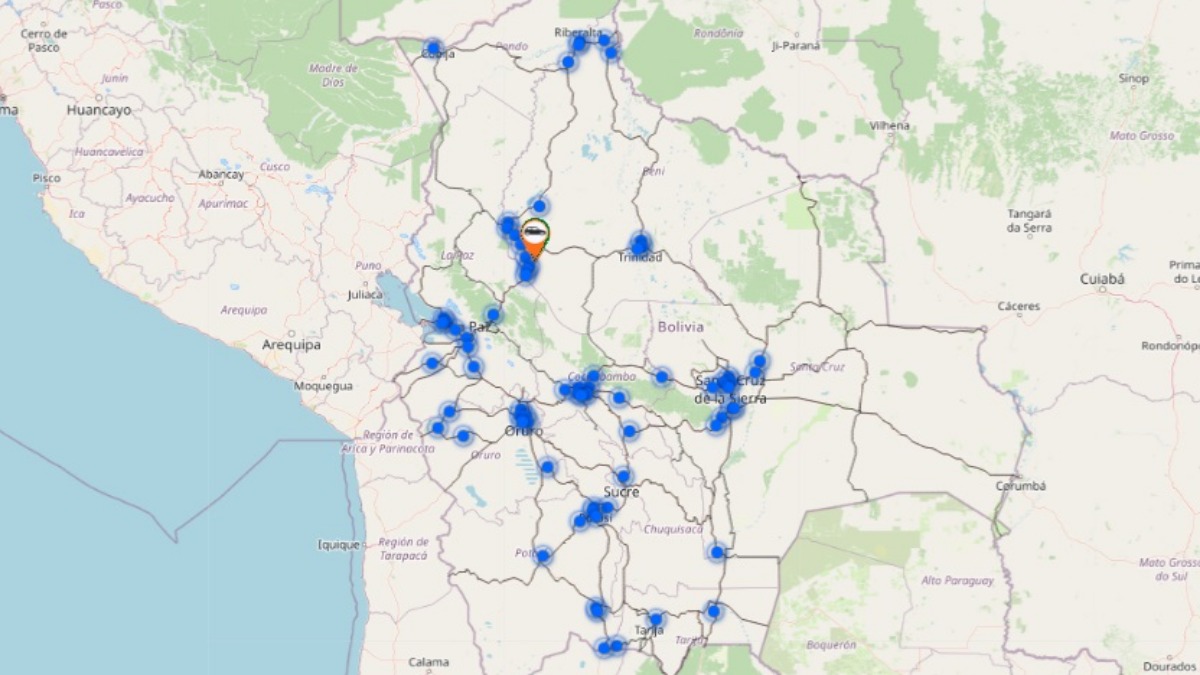 El mapa de transitabilidad de la ABC. Foto: captura