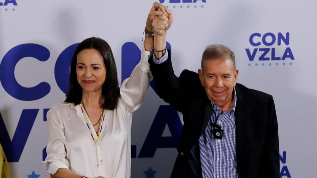 La líder opositora, María Corina Machado, y el candidato presidencial, Edmundo González.