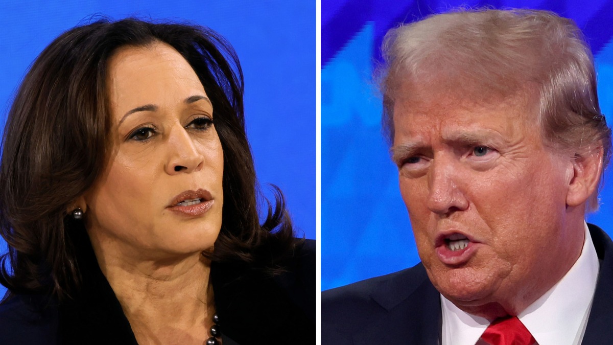 La vicepresidenta de EEUU, Kamala Harris, y el exmandatario estadounidense, Donald Trump.