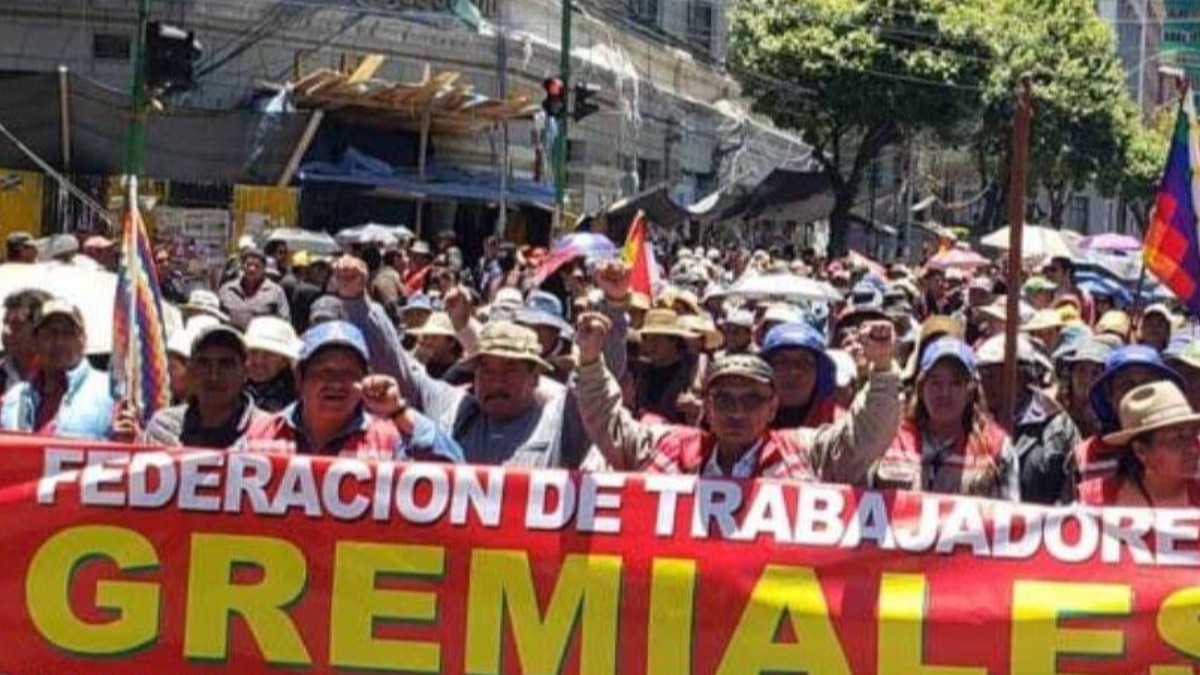 Marcha de gremiales ciudad de La Paz. Foto: Internet