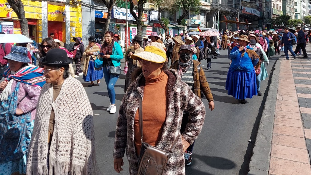 Marcha de gremiales llega al centro paceño. Foto: ANF