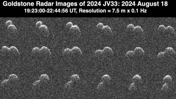 Imágenes de radar del asteroide 2024 JV33.   Foto: NASA / JPL-CALTECH