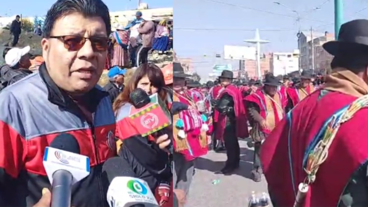 Evistas y arcistas marchan hacia la ciudad de La Paz.