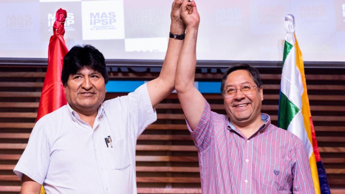 Evo Morales y Luis Arce en Argentina. Foto: DW