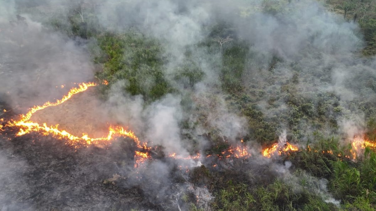 Incendio en la comunidad San Vicente, Riberalta. Foto: Gobierno Autónomo Municipal de Riberalta