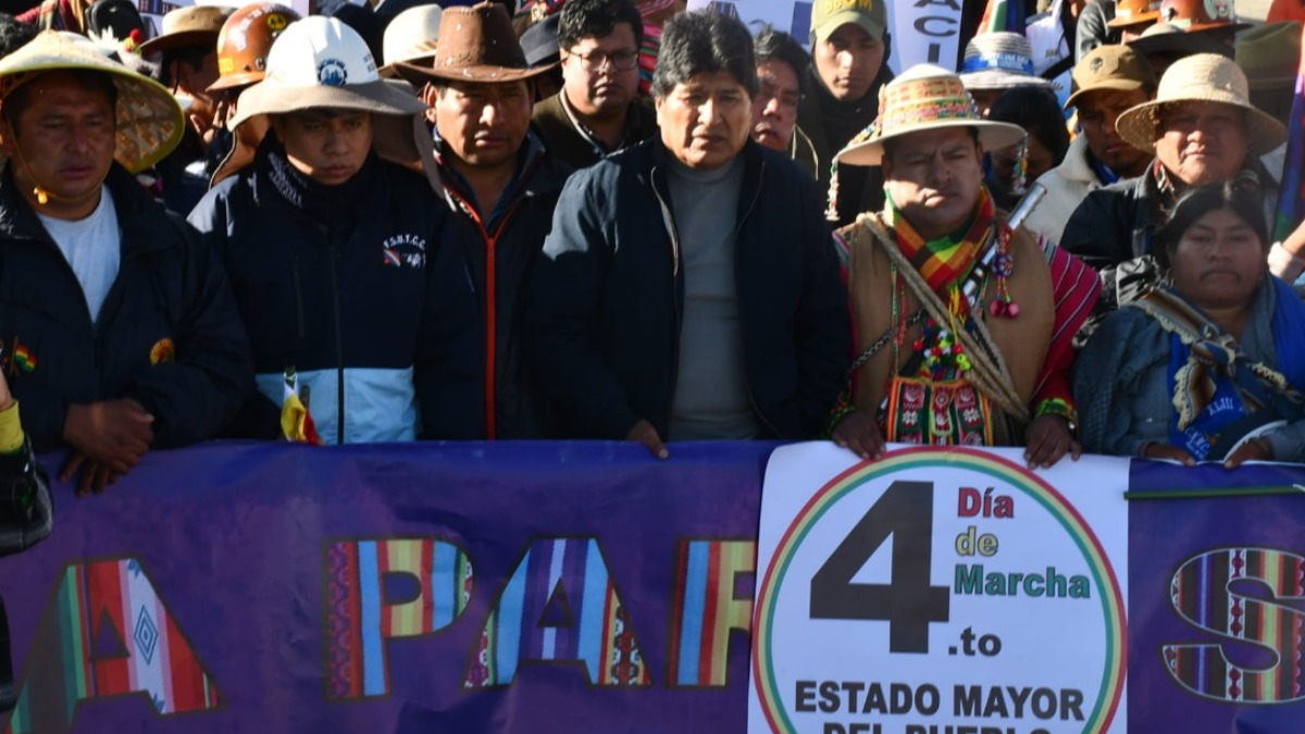 Marcha del MAS liderada por Evo Morales. Foto: Internet