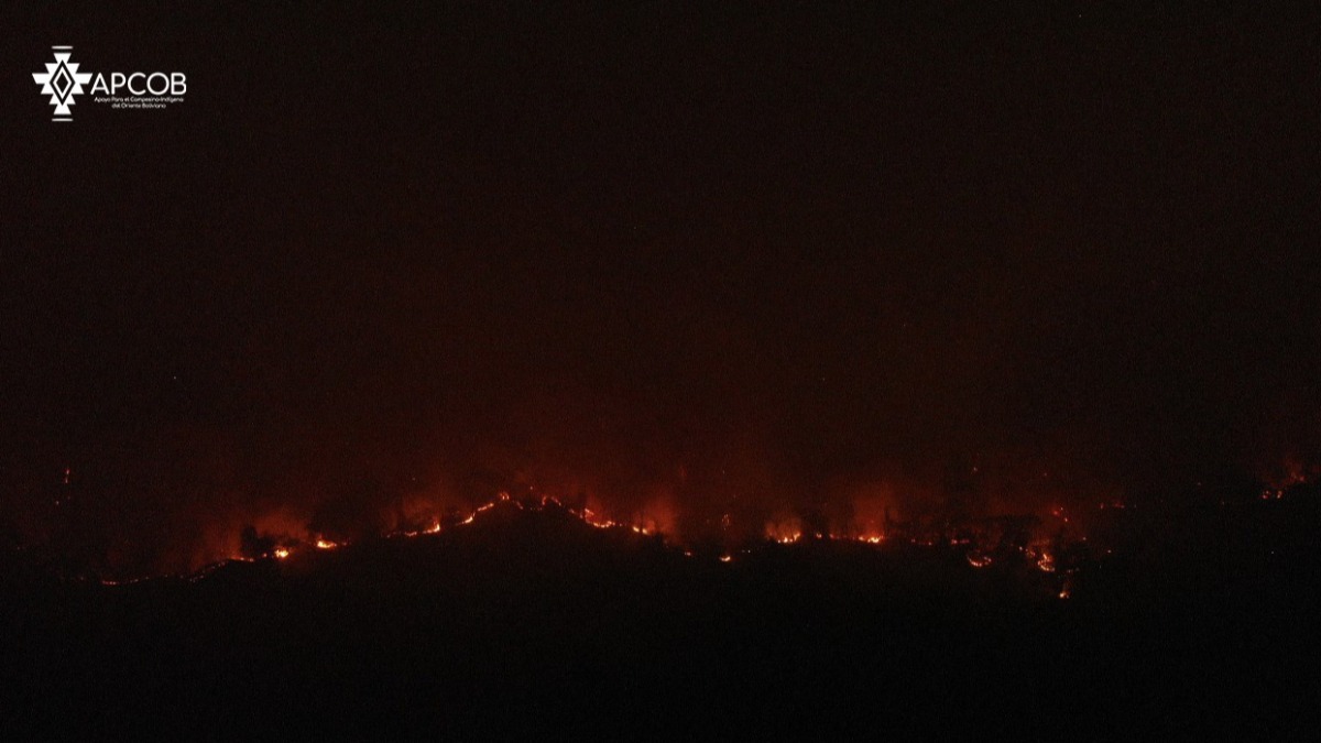 Un dron captó estas imágenes de la situación en Monte Verde. Foto: APCOB