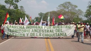 Tras 10 días de marcha, indígenas en defensa del Alto y Bajo Paraguá llegan a San Ignacio de Velasco