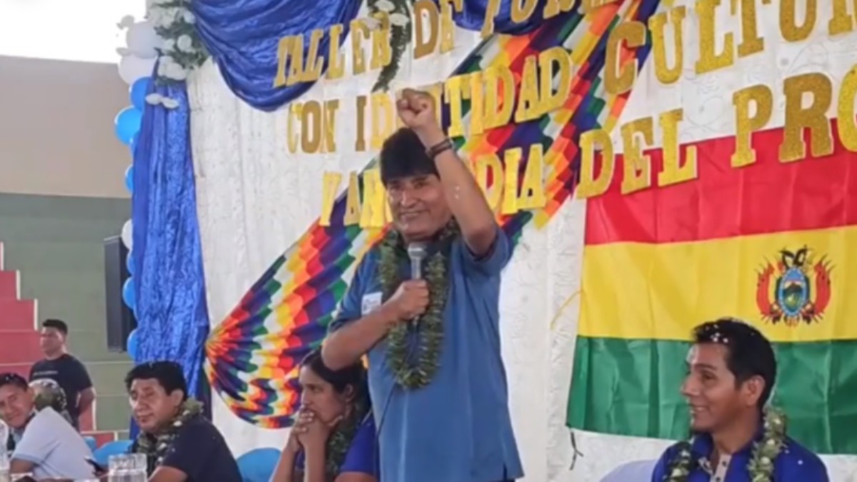 Evo Morales en villa Tunari a horas de su declaración en Tarija.