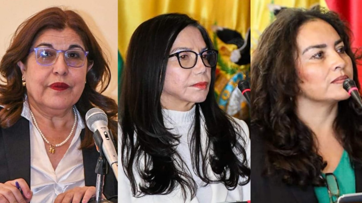 Las candidatas que renunciaron a sus postulaciones. Foto: ANF