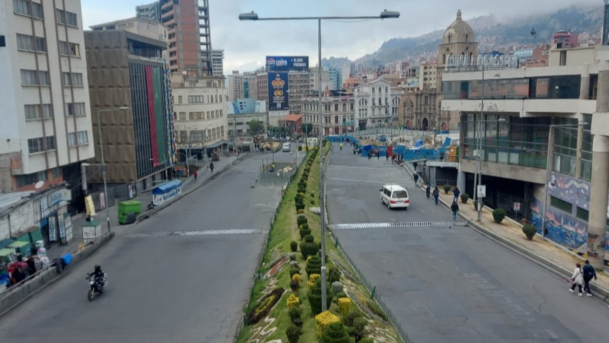 Paro del transporte público en La Paz. Foto: ANF