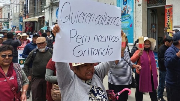 Marcha en Oruro. Foto: Red Pio XII Oruro