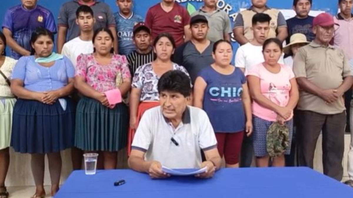 Evo Morales en instalaciones de las 6 Federaciones del Trópico. Foto: Captura