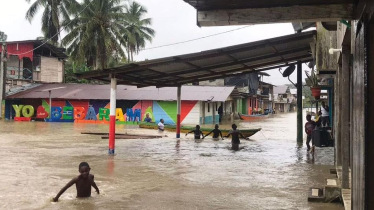 Inundaciones en la región de Chocó, Colombia.