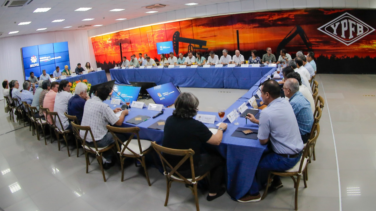 La reunión del presidente Luis Arce con el sector agropecuario de Santa Cruz. Foto: Presidente